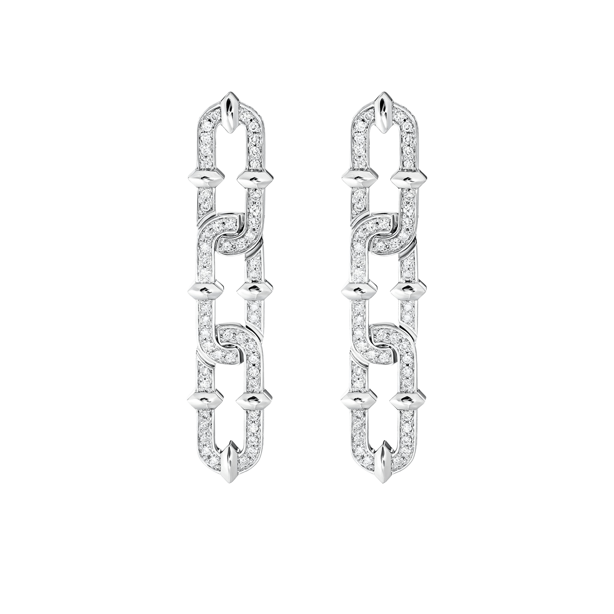 "ARMOR" DIAMOND EARRINGS CHAIN / 2.090 CTW
 18K White Gold