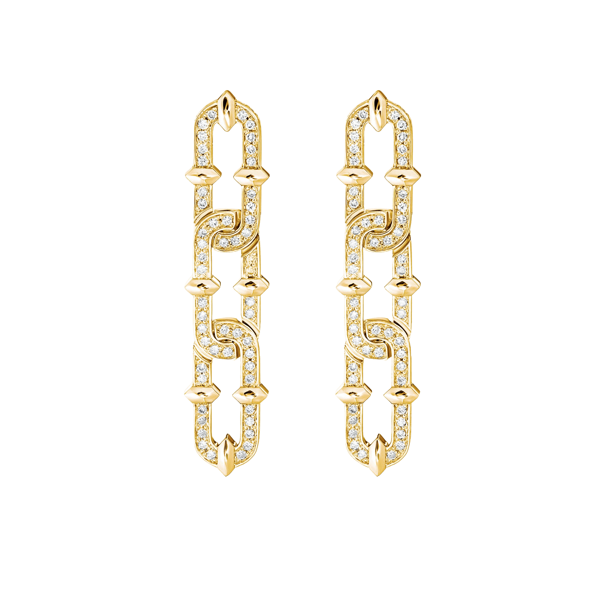 "ARMOR" DIAMOND EARRINGS CHAIN / 2.085 CTW
 18K Yellow Gold