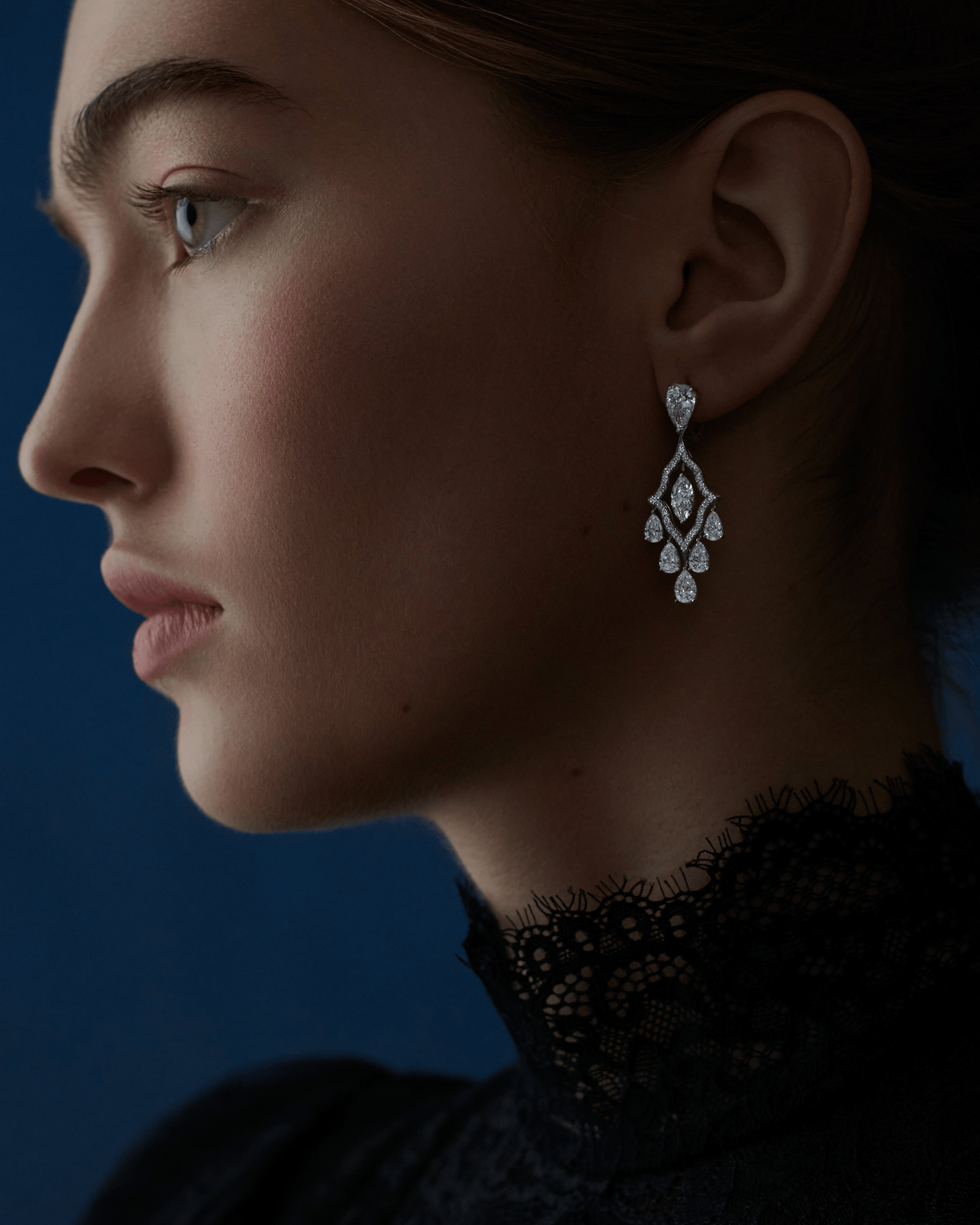 "CASCADES" DIAMOND EARRINGS / 6.193 CTW
18K White Gold
