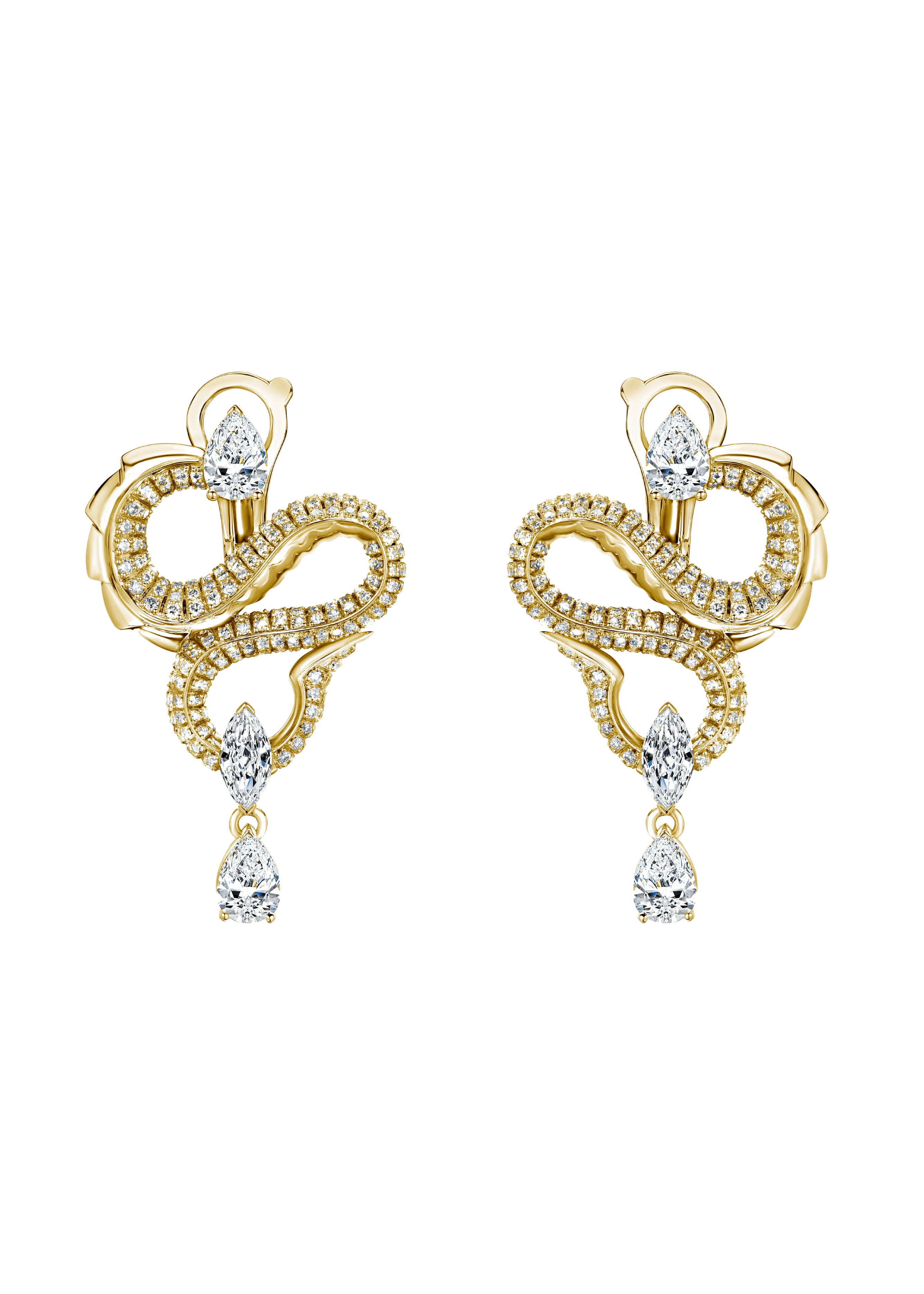 "HYDRA" DIAMOND EARRINGS / 2.828 CTW
18K Yellow Gold
