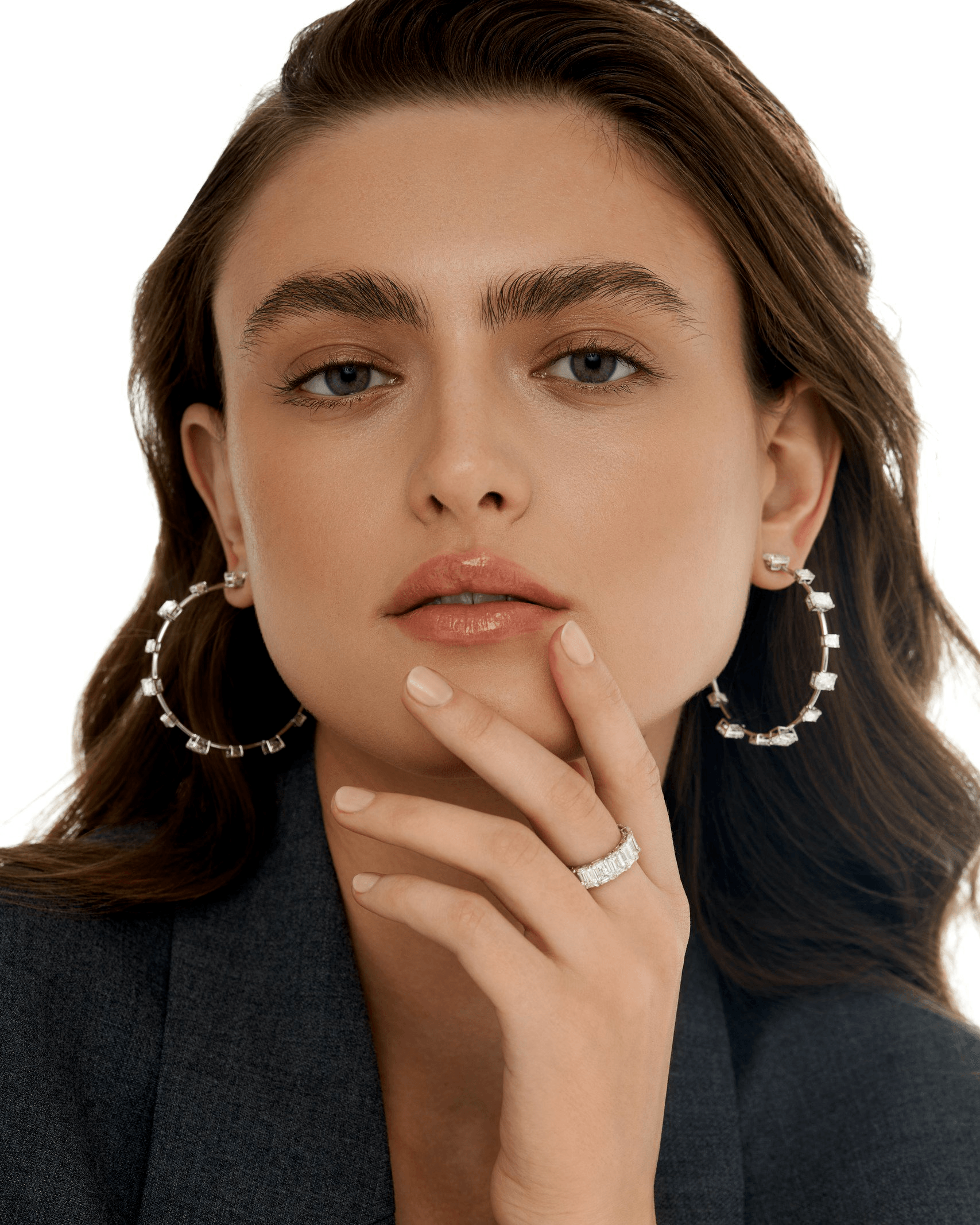 DIAMOND EMERALD CUT  ETERNITY BAND 19 
7.870 CTW 18k White Gold 