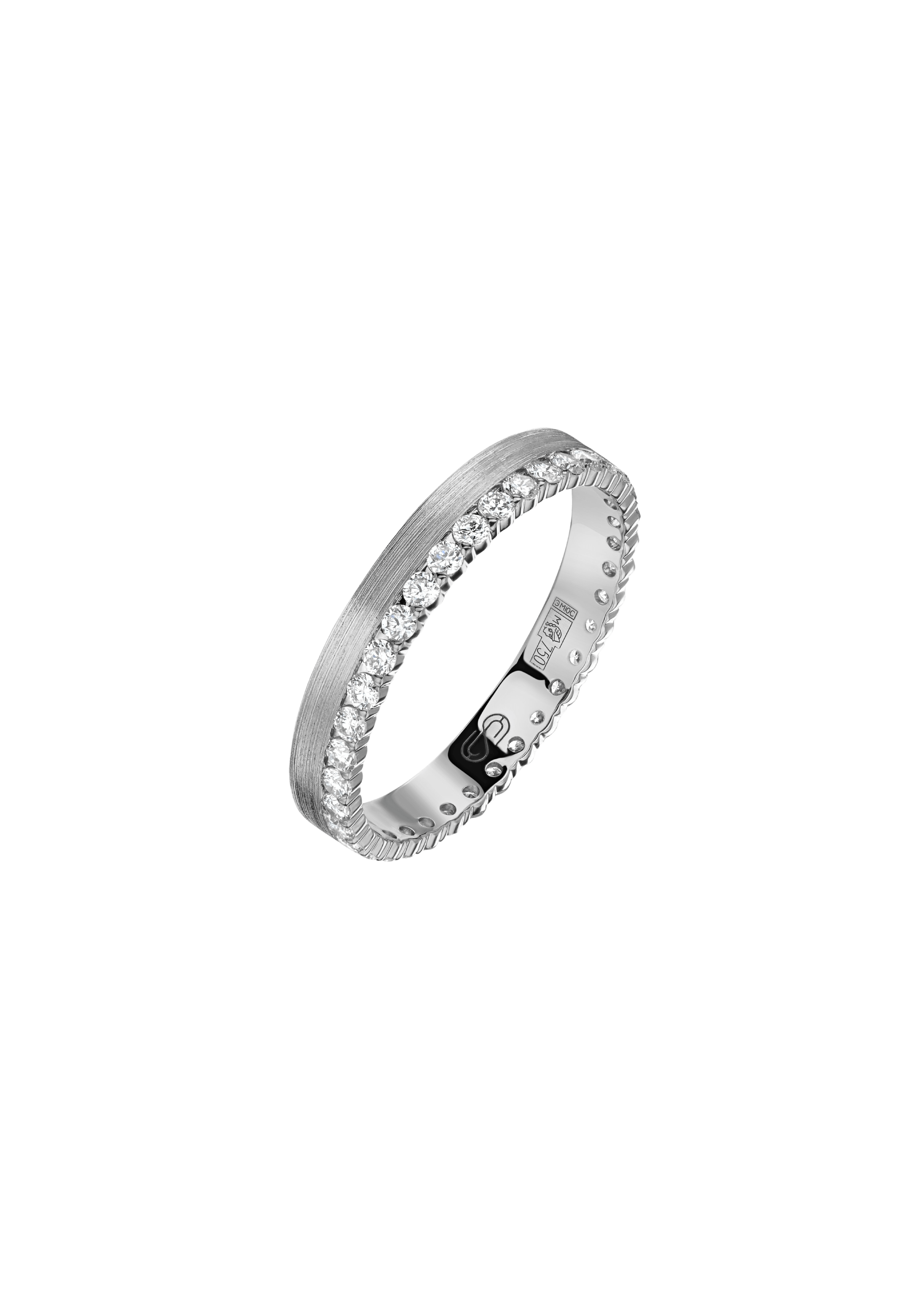 DIAMOND HALF-MATTE ETERNITY BAND 36 
0.505 CTW 18k White Gold