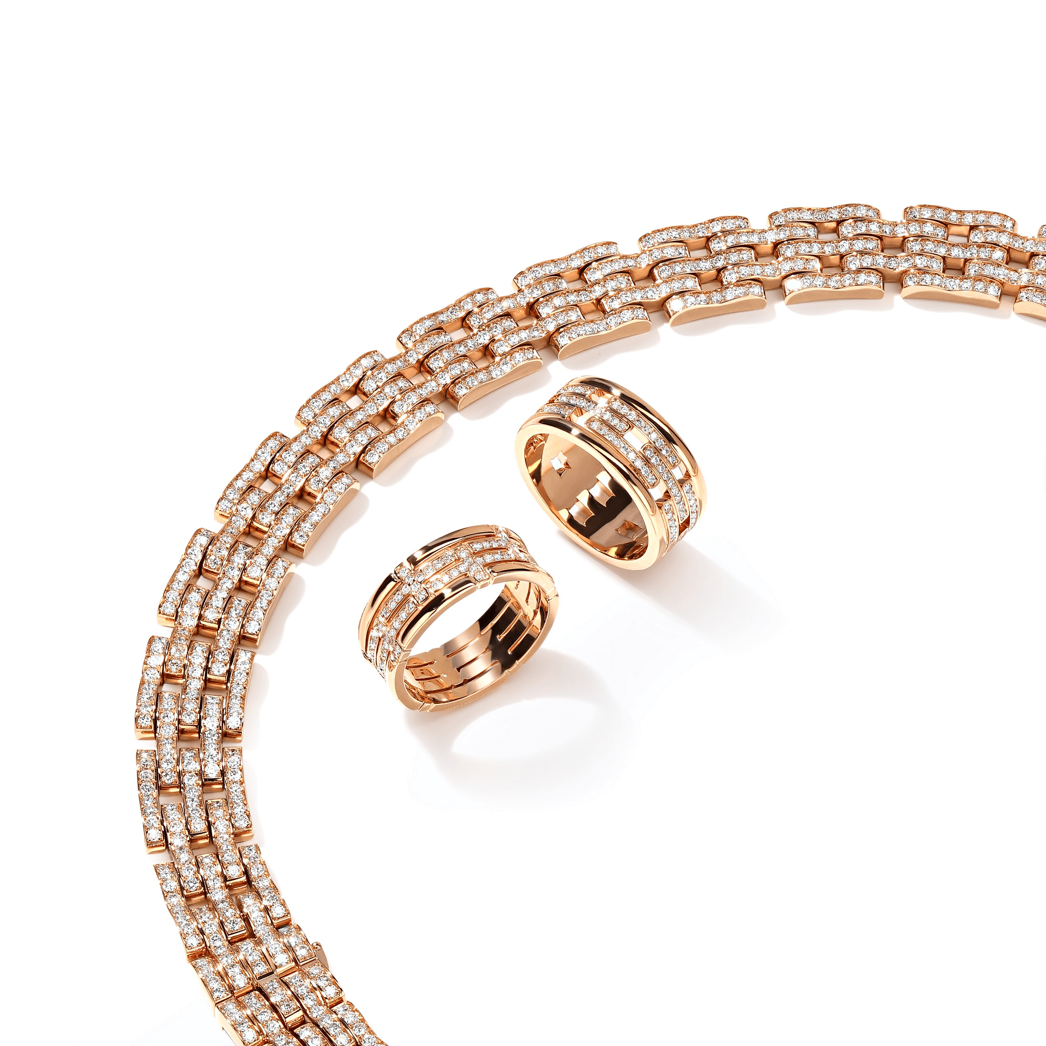 "TTAURI" DIAMOND TRIPLE ETERNITY BAND 135  
 0.592 CTW 18k Rose Gold 