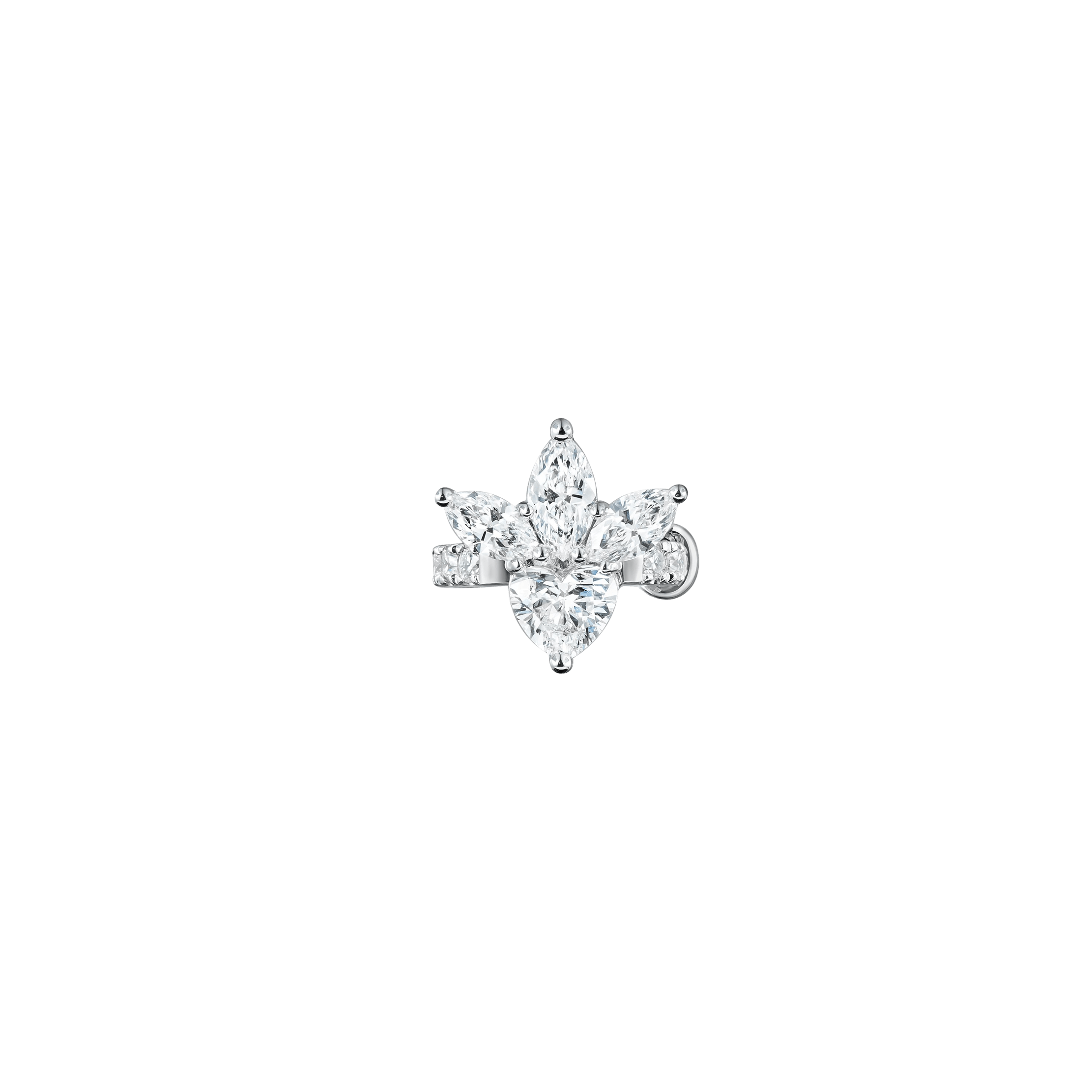 "WHITE STAR" DIAMOND EAR CUFF 10 0.60 CTW 18k White Gold 