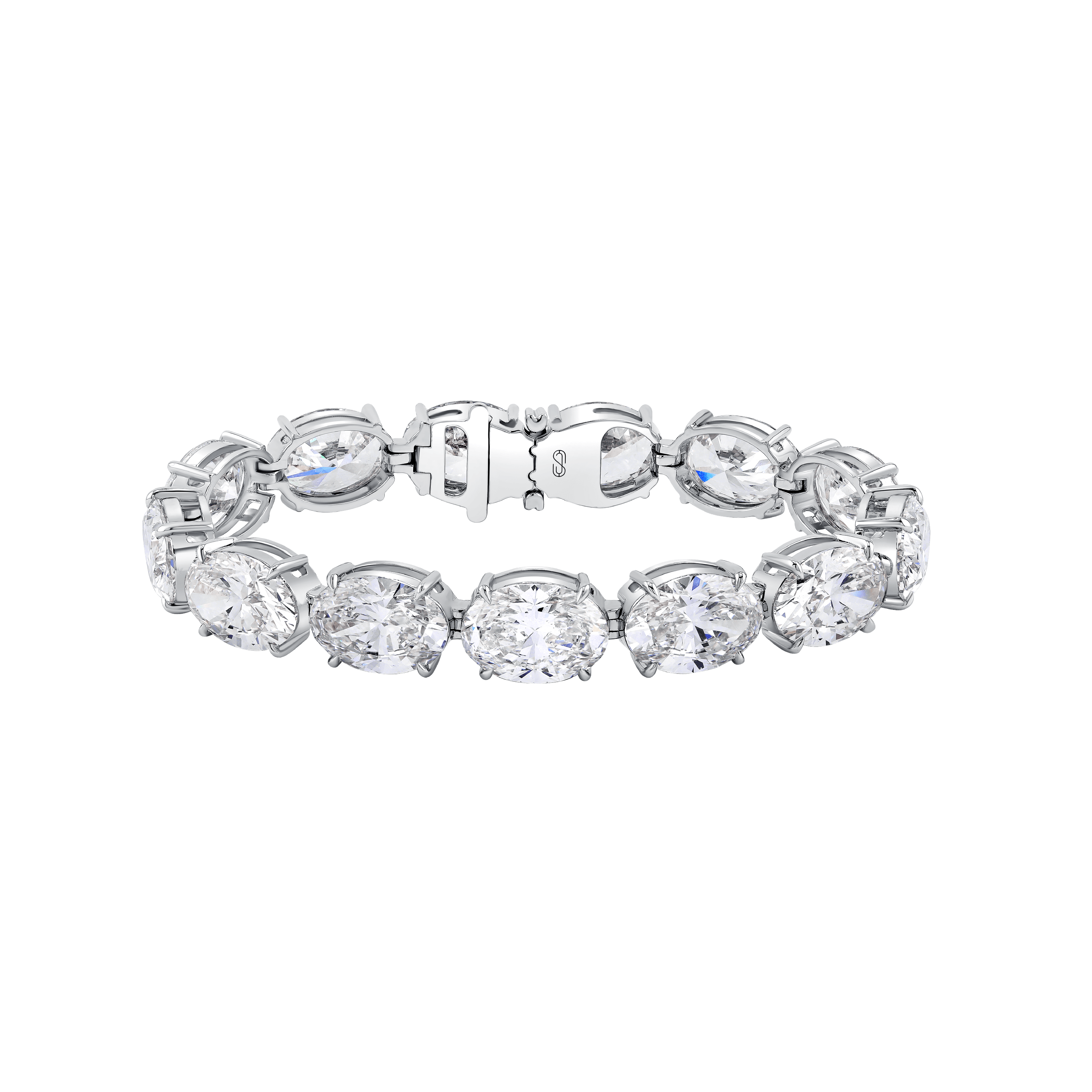 OVAL TENNIS BLACELETE
53.901 CTW 18k White Gold