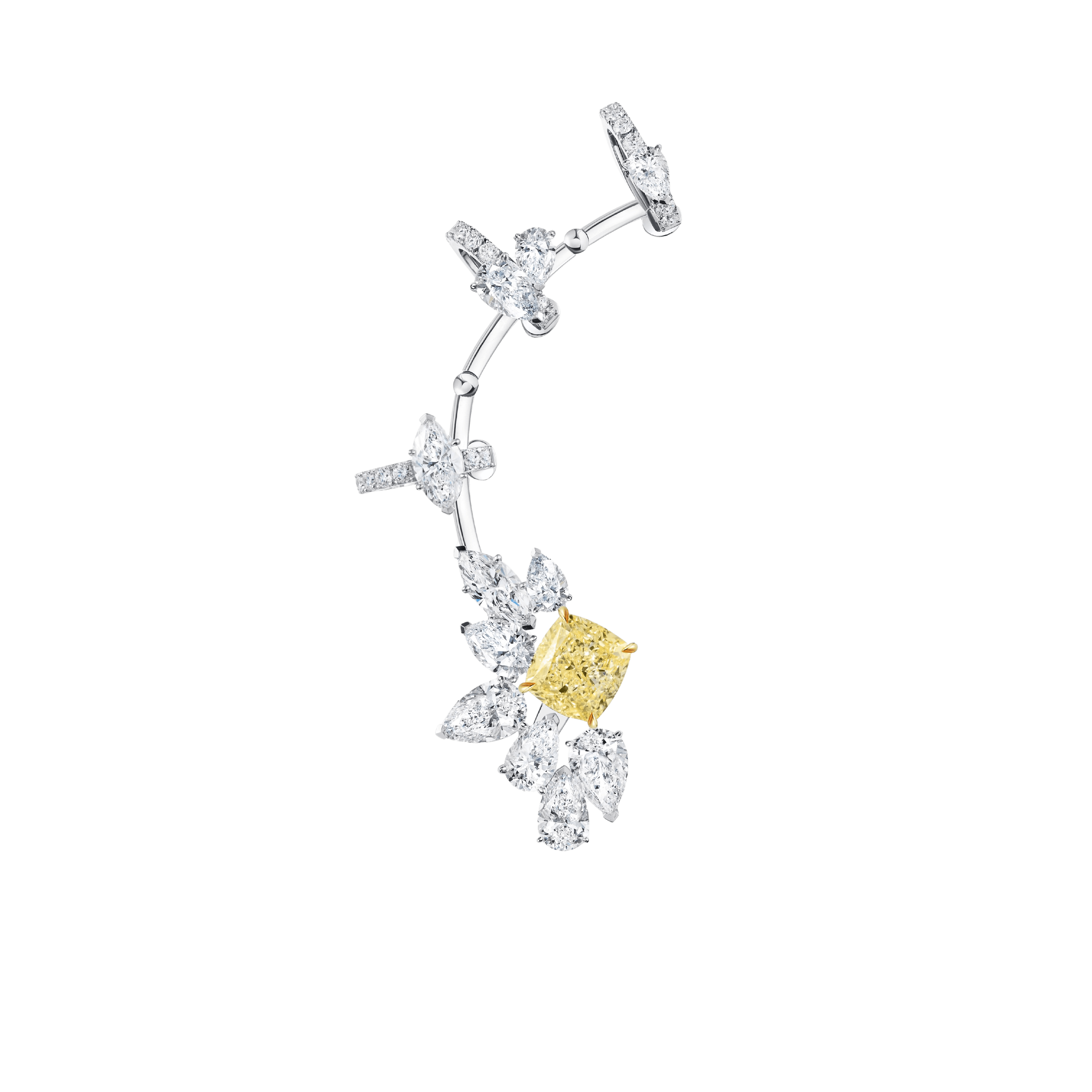 "GOLDEN DREAM" YELLOW DIAMOND EAR CUFF / 8.195CTW
18k White Gold