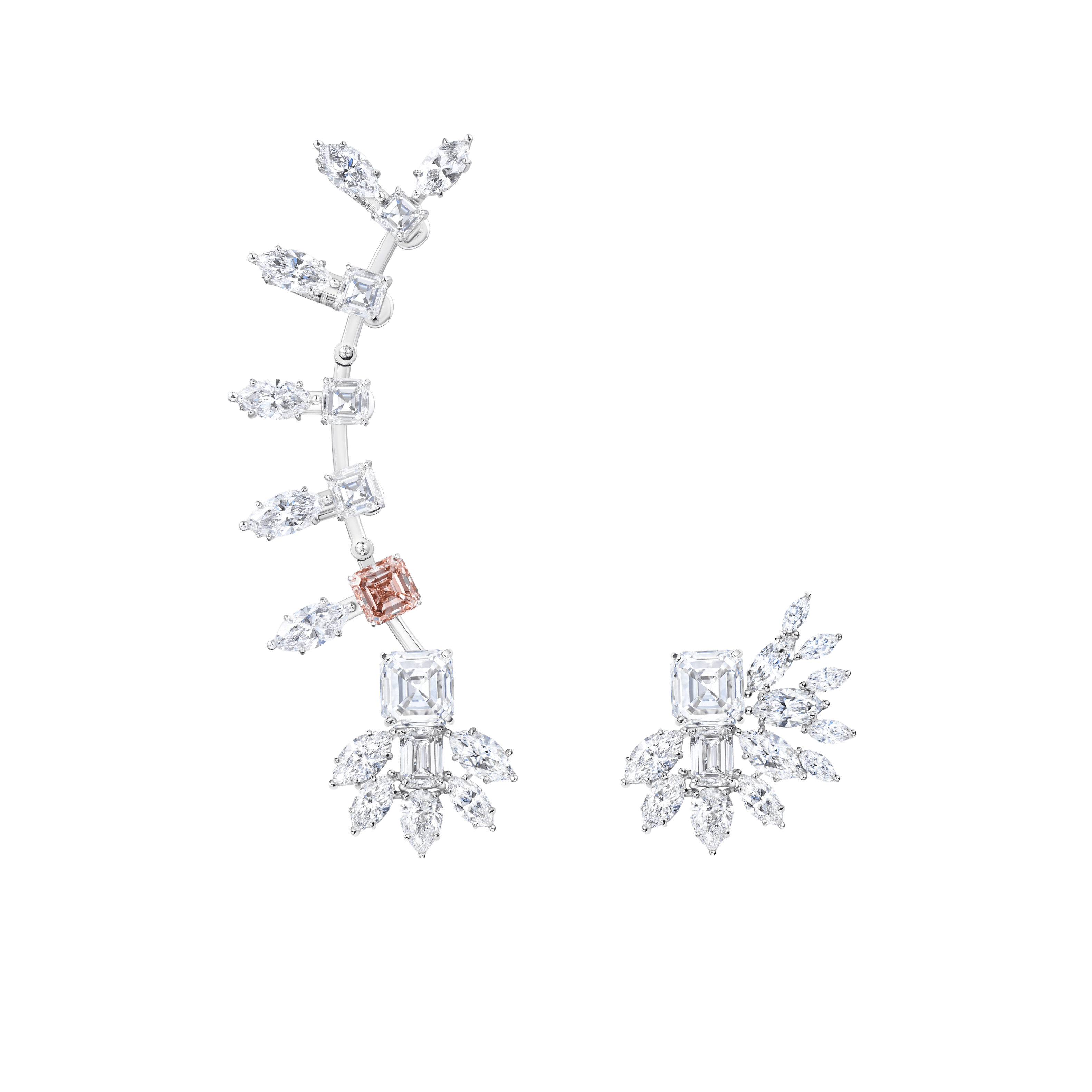 "PINK DREAM" PINK DIAMOND EAR CUFF / 16.23CTW
18k White Gold