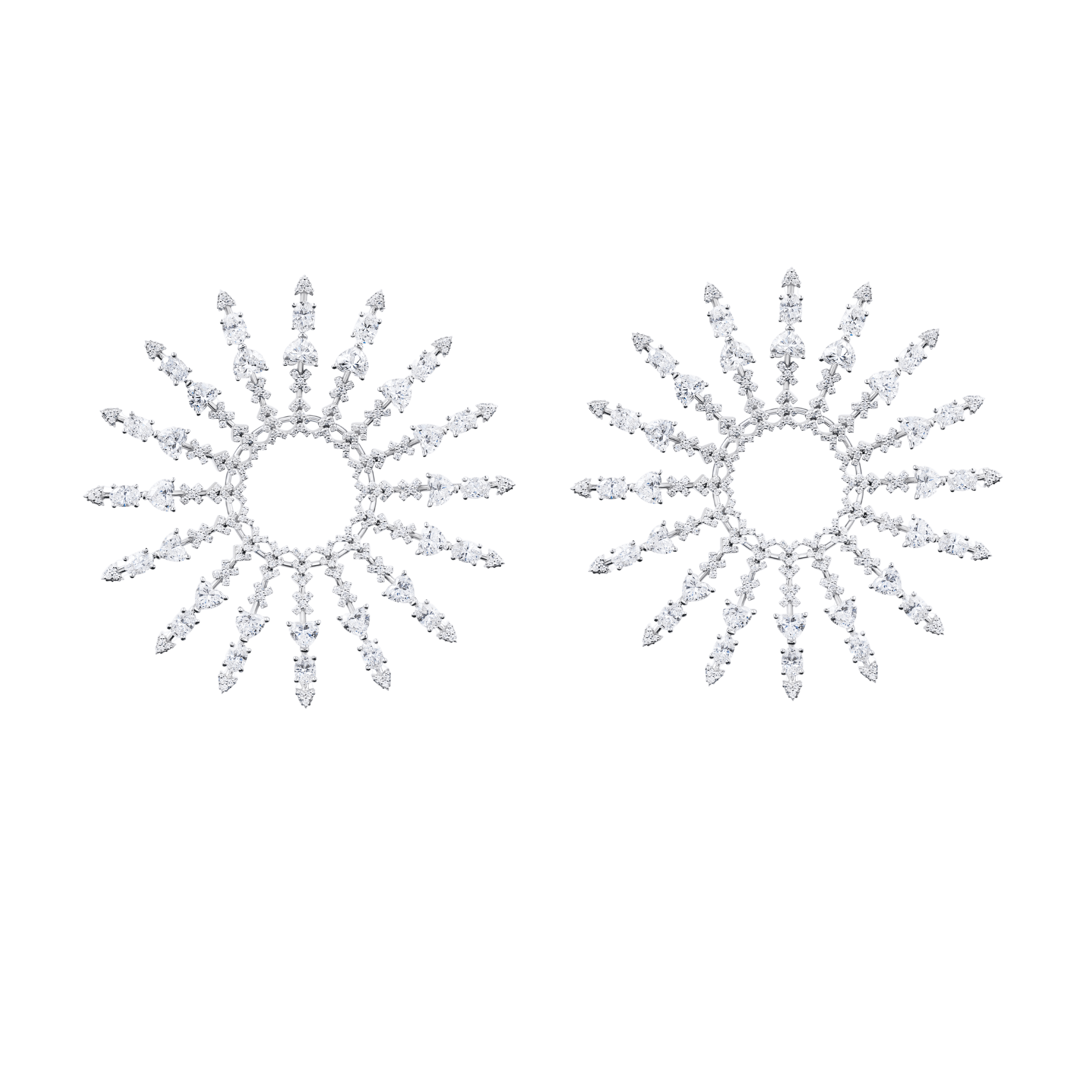 "THE STARS MY DESTINATION" DIAMOND EARRINGS / 12.504 CTW
18K White Gold