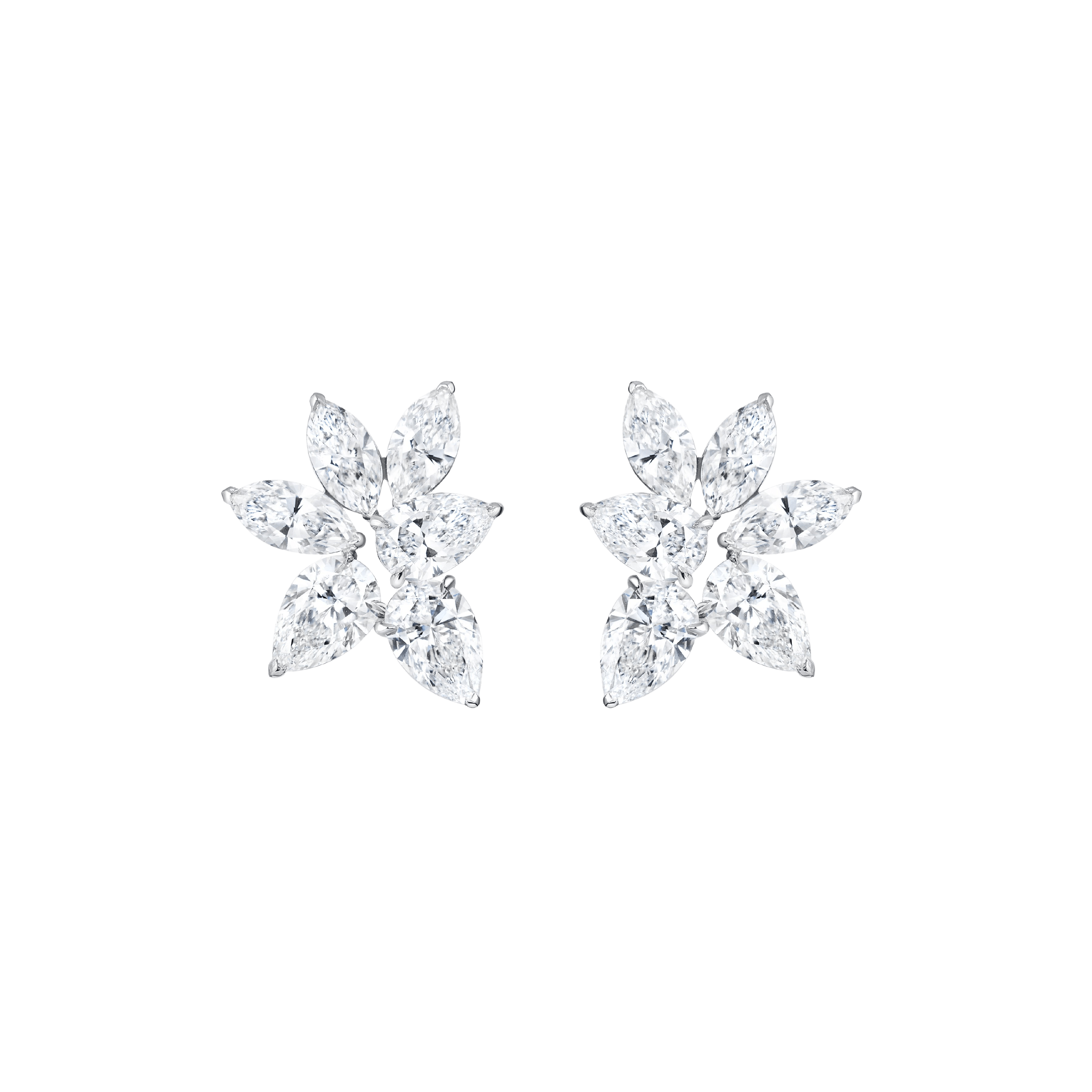 "WHITE STAR" DIAMOND EARRINGS / 7.279 CTW
18K White Gold