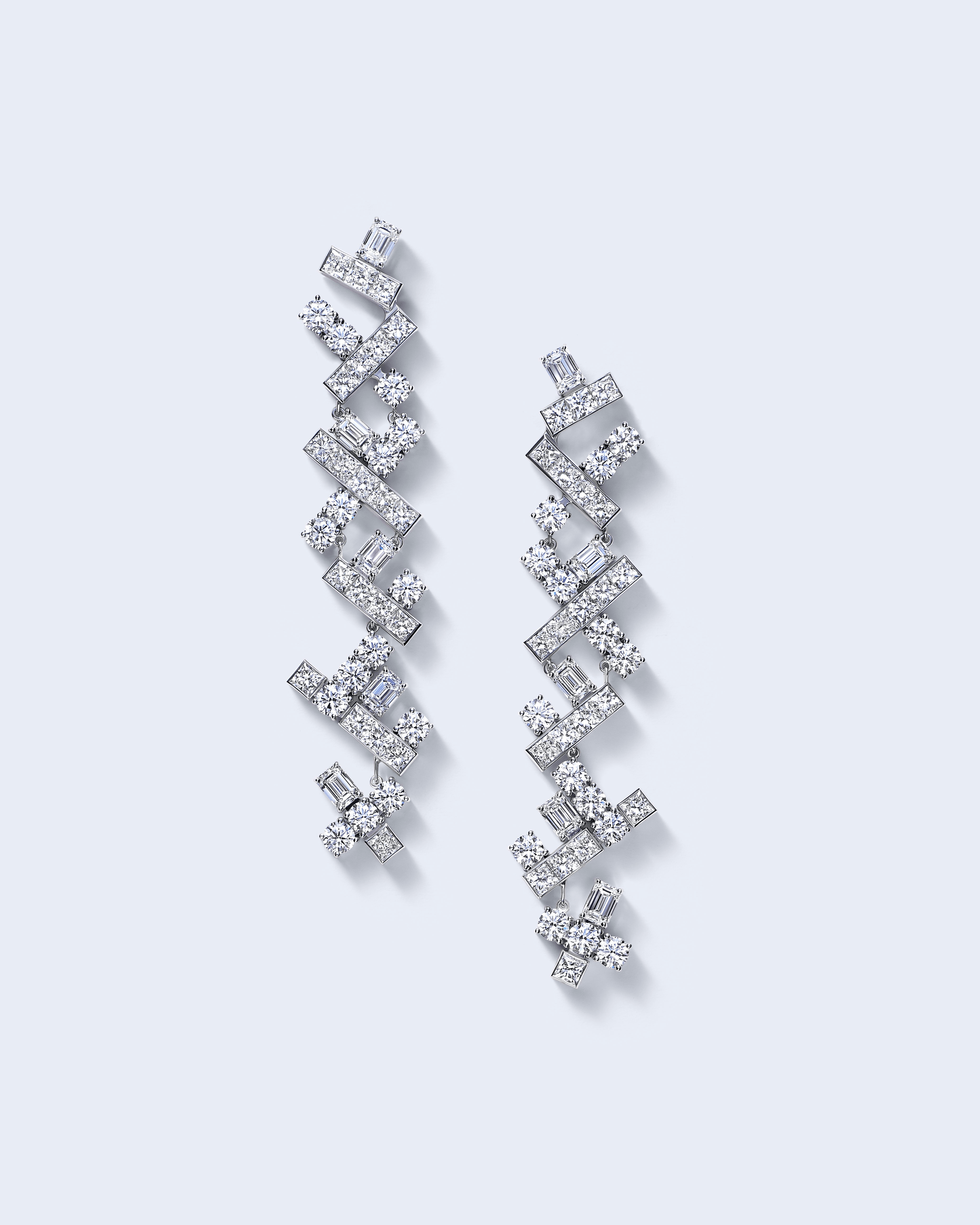 "THE COSMIC ORDER" DIAMOND EARRINGS / 20.35 CTW
18K White Gold