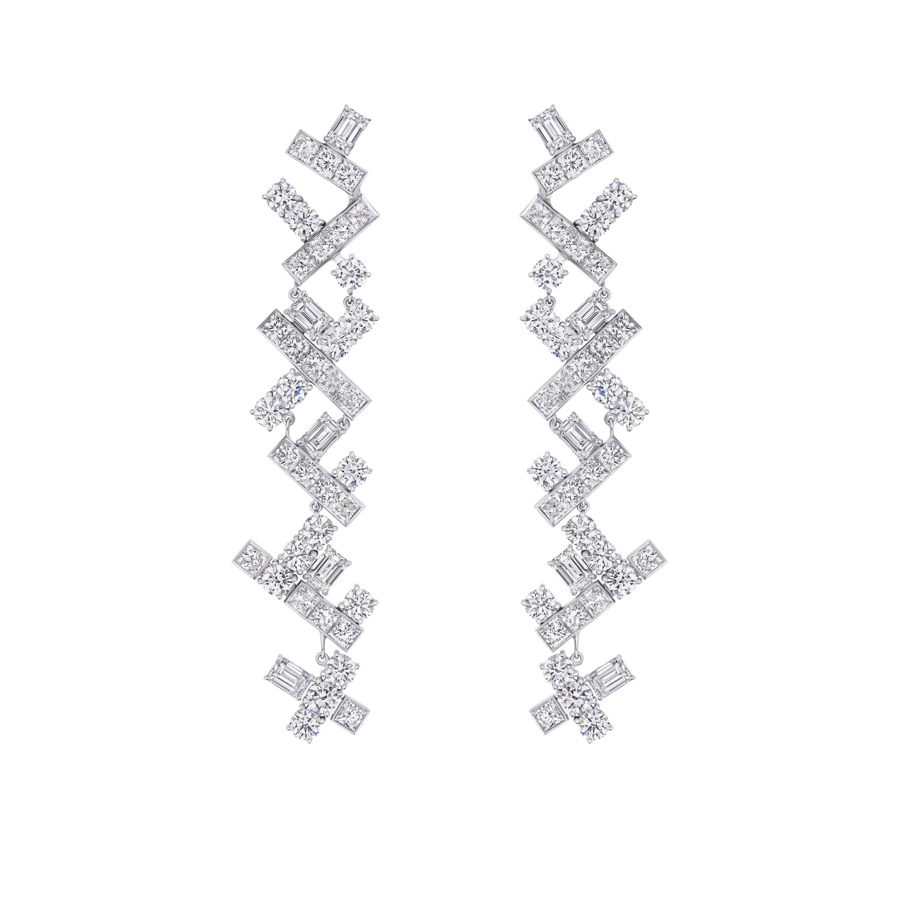 "THE COSMIC ORDER" DIAMOND EARRINGS / 20.35 CTW
18K White Gold