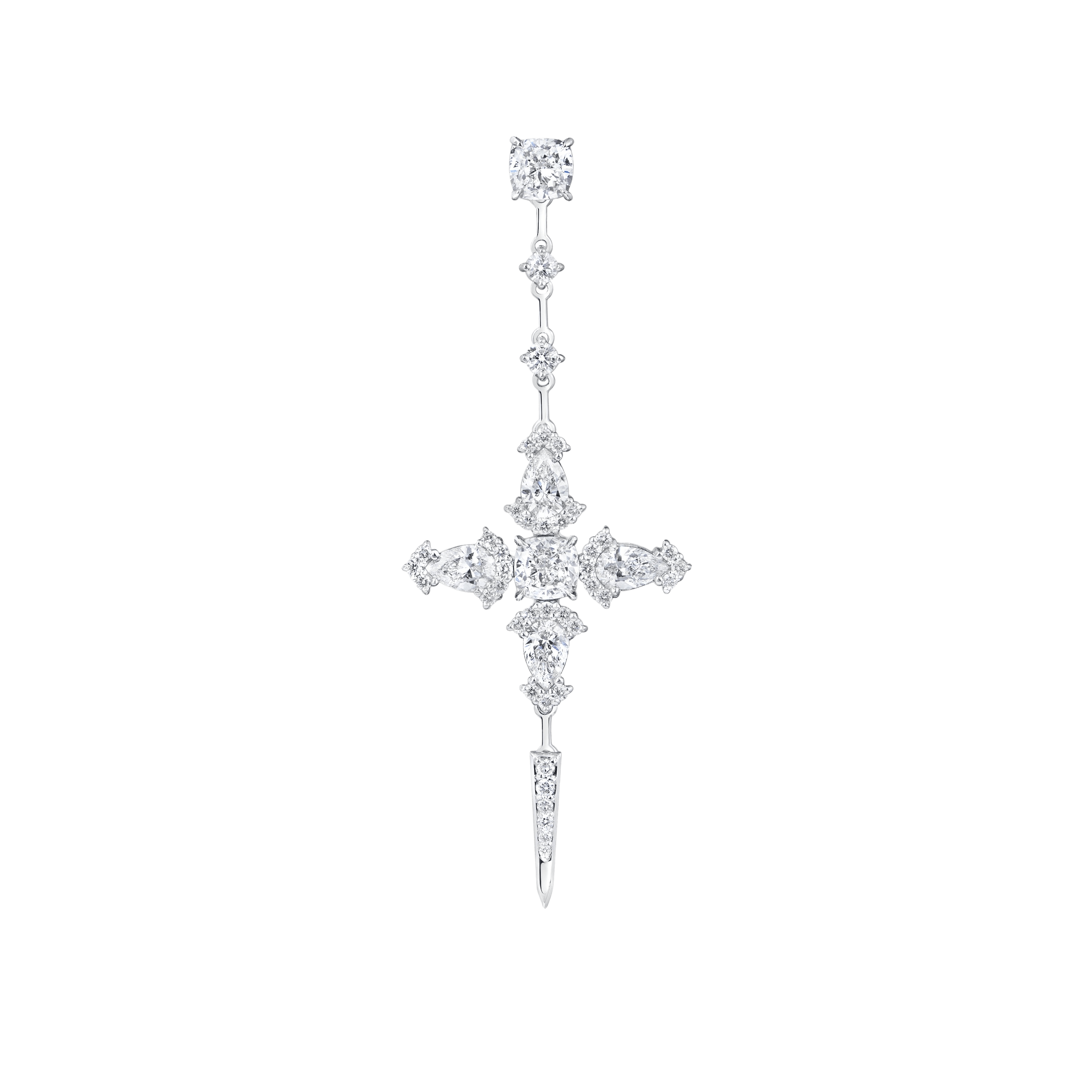 "MONO CRUX" DIAMOND EARRING/ 1.97 CTW
18K White Gold