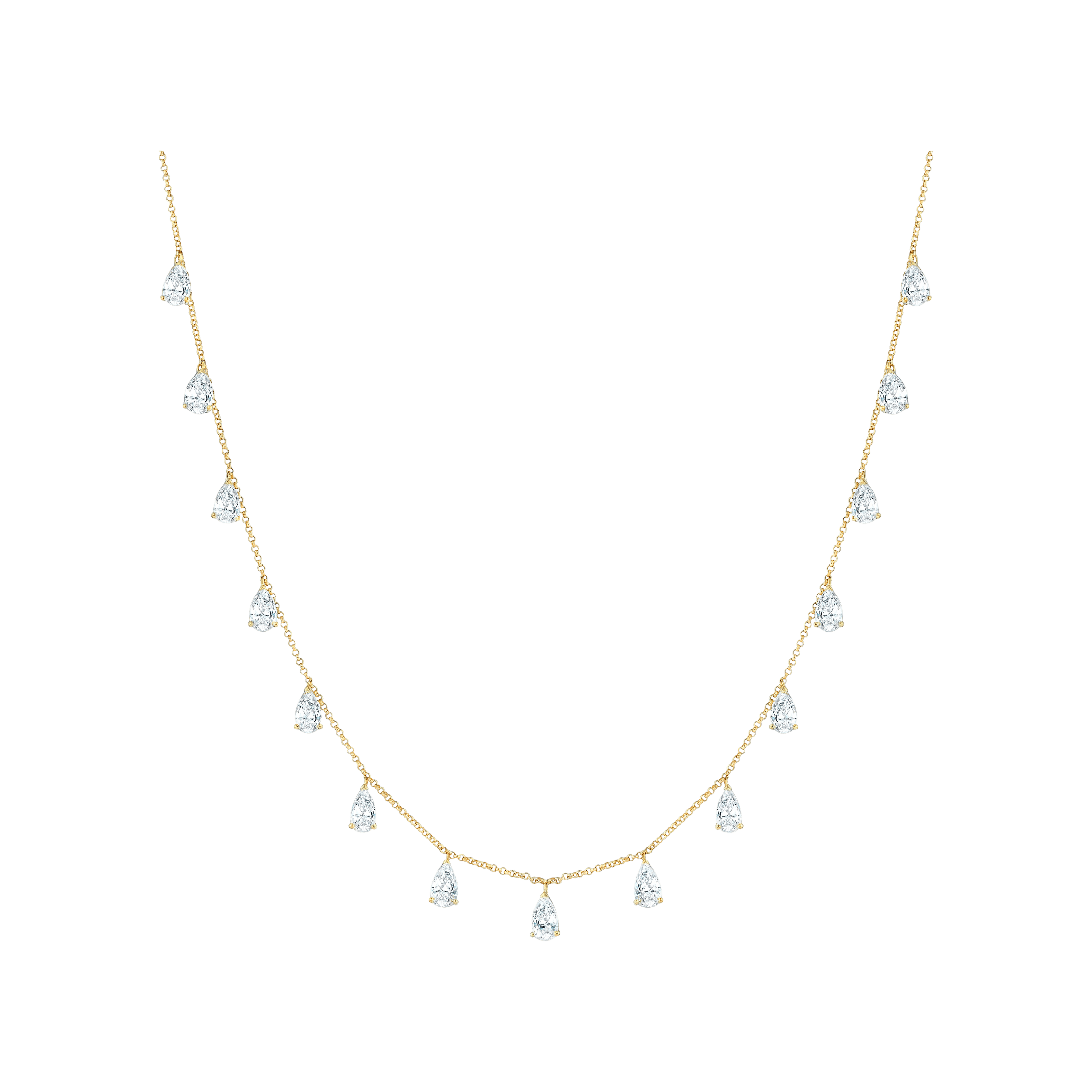 PEAR CHAIN NECKLACE 3.613 CTW 18k Yellow Gold
