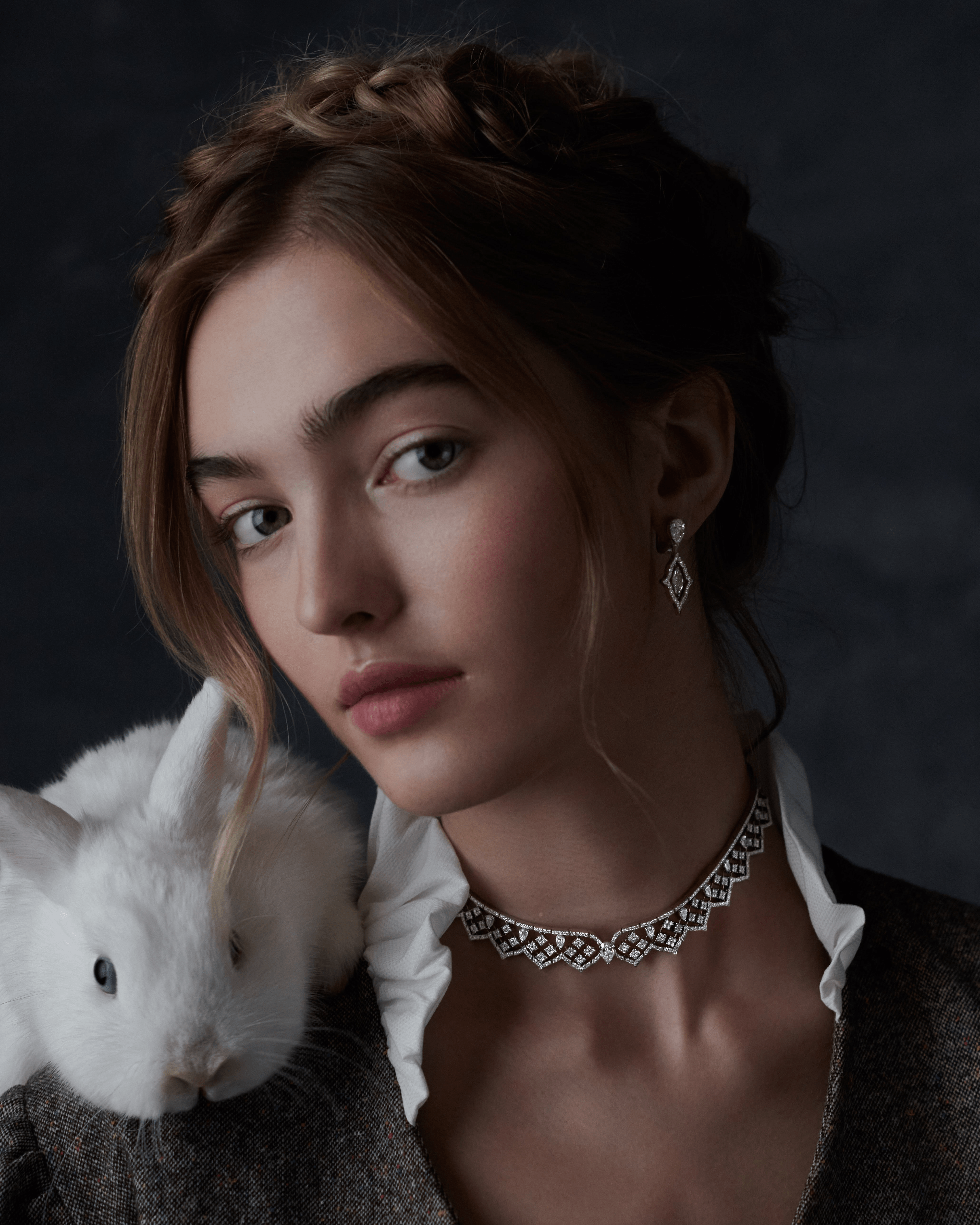 "MONISTO" DIAMOND CHOCKER / 16.164 CTW
18K White Gold