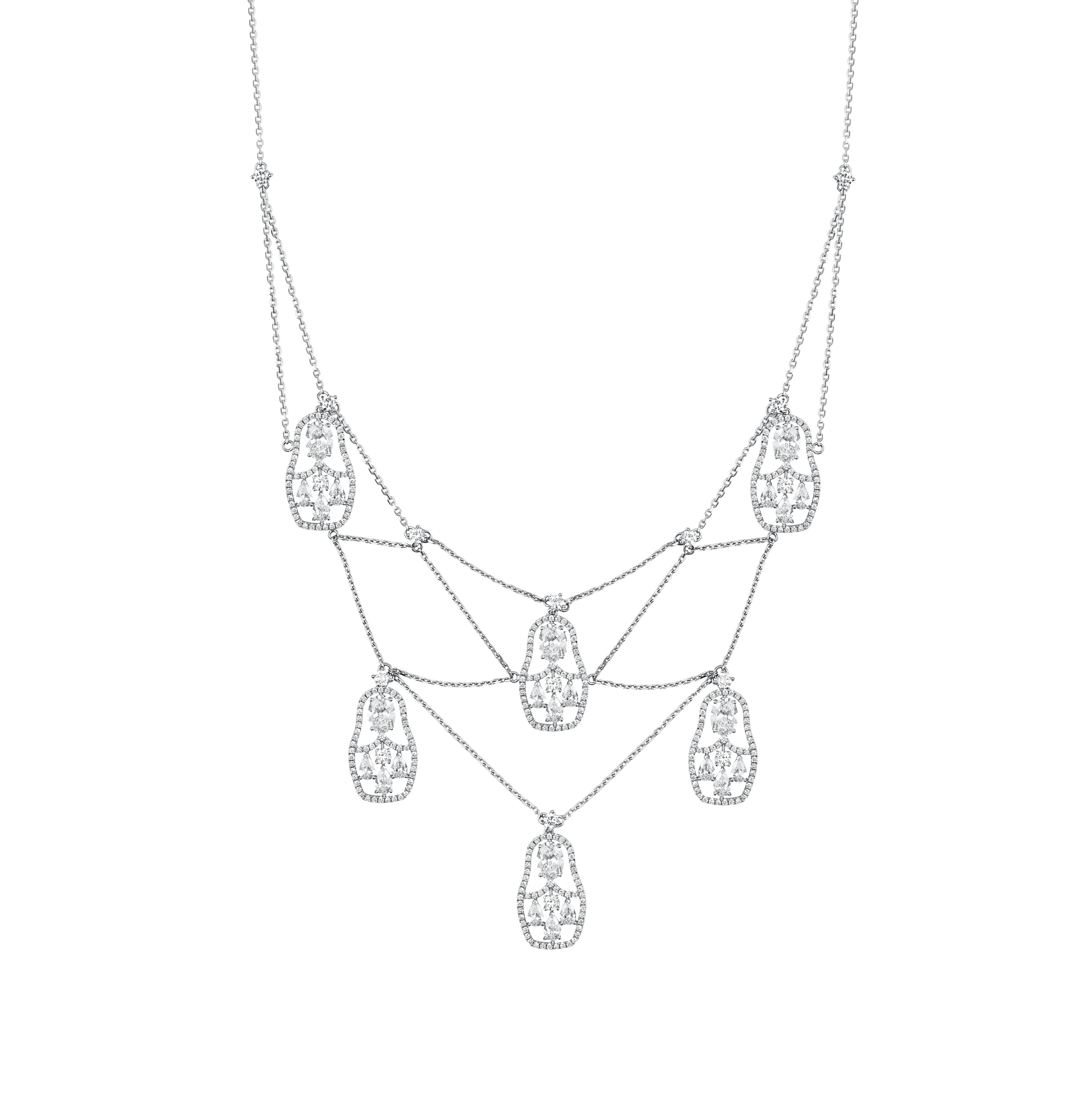 "MATRYOSHKA" DIAMOND NECKLACE / 6.933 CTW
18K White Gold