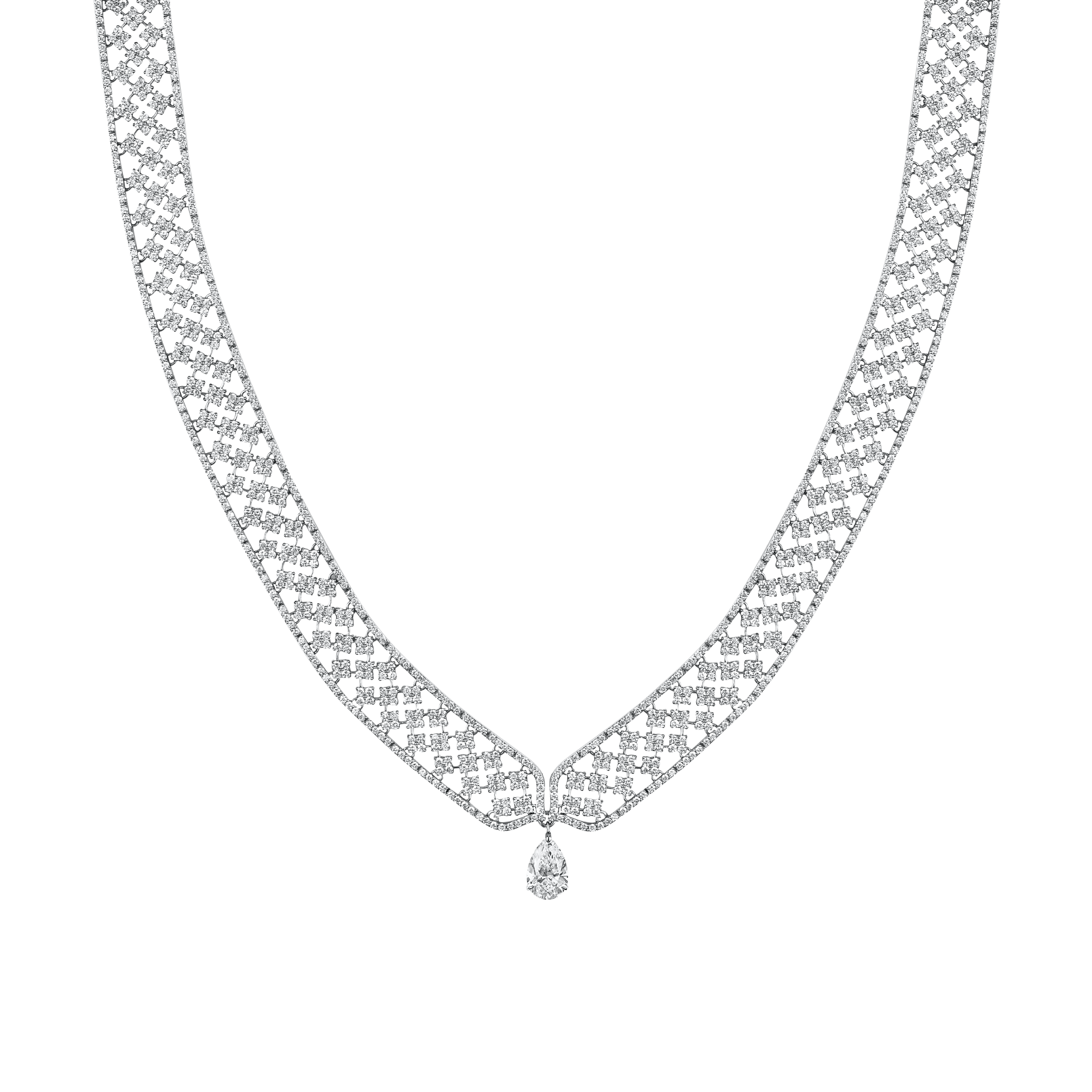 "DIAMOND LACE" DIAMOND NECKLACE / 15.940 CTW
18K White Gold
