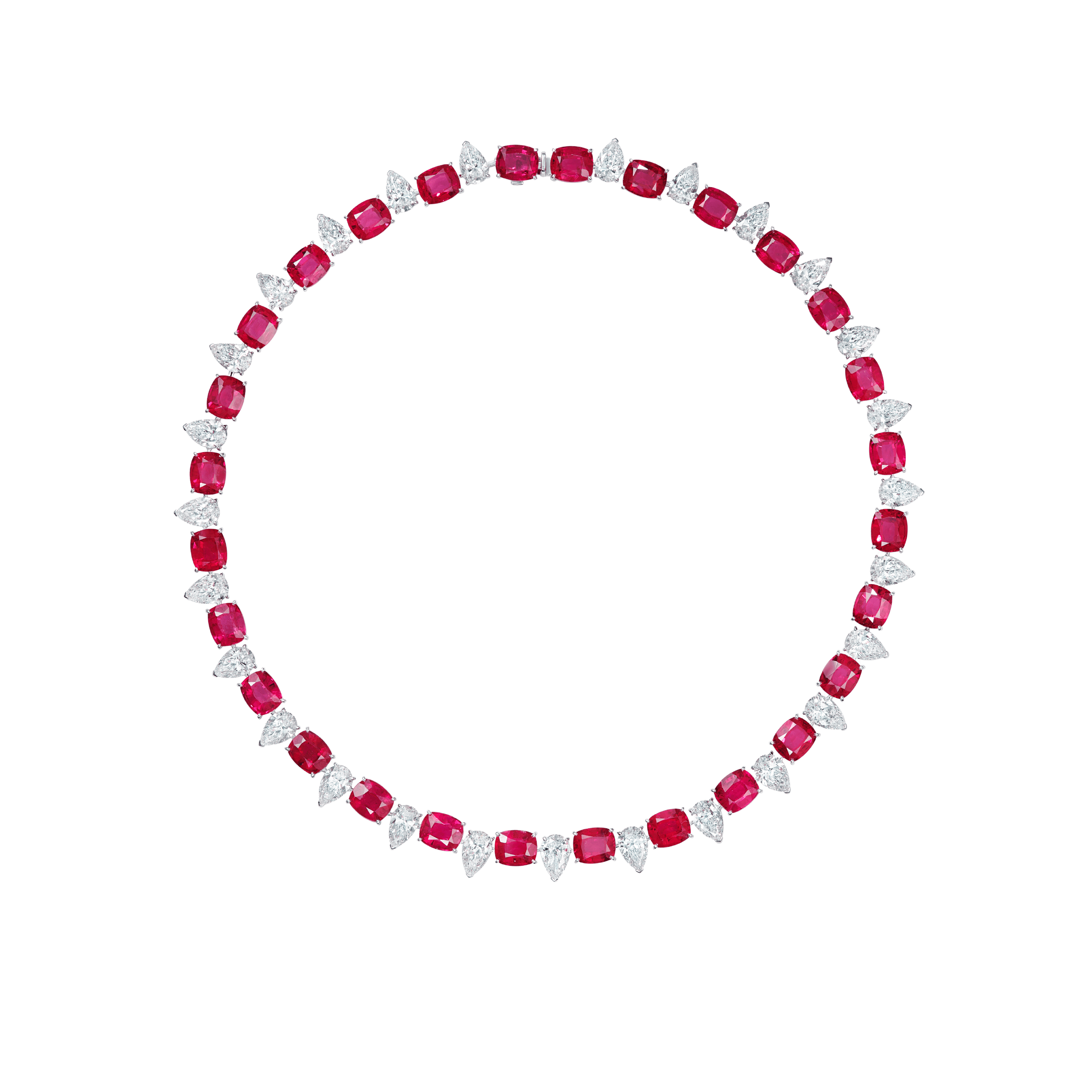 "RED STELLAR DANCE" RUBY NECKLACE / 73.44 CTW
18K White Gold