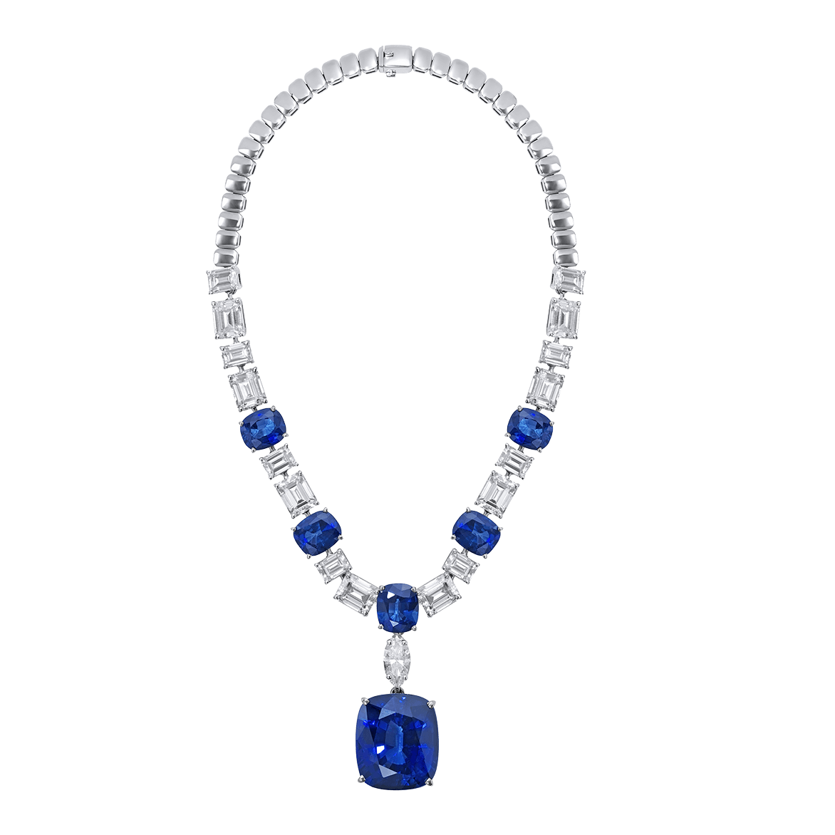 "REGULUS" SAPPHIRE NECKLACE / 100.868 CTW
18K White Gold