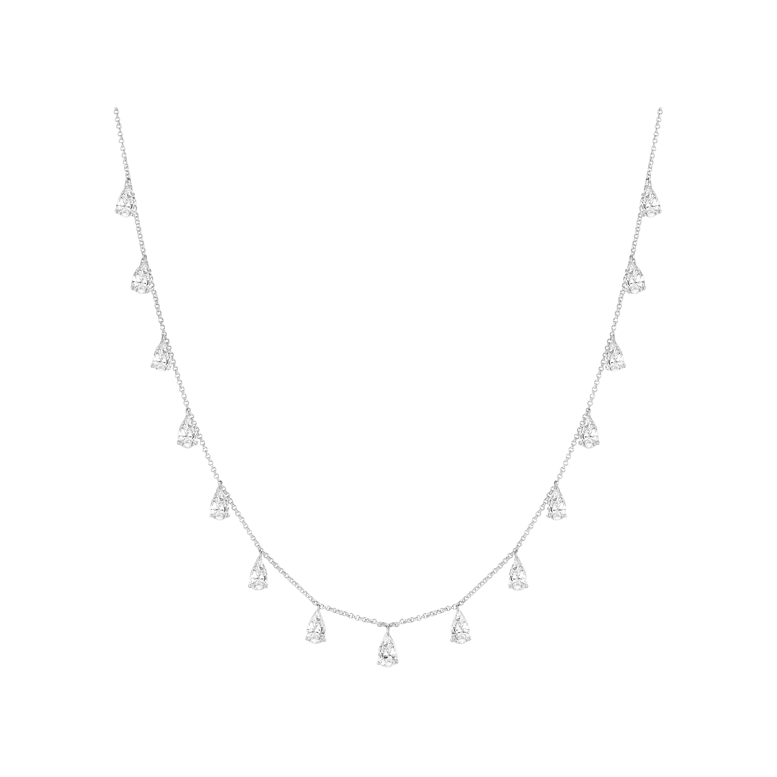 PEAR CHAIN NECKLACE 4.221 CTW 18k White Gold