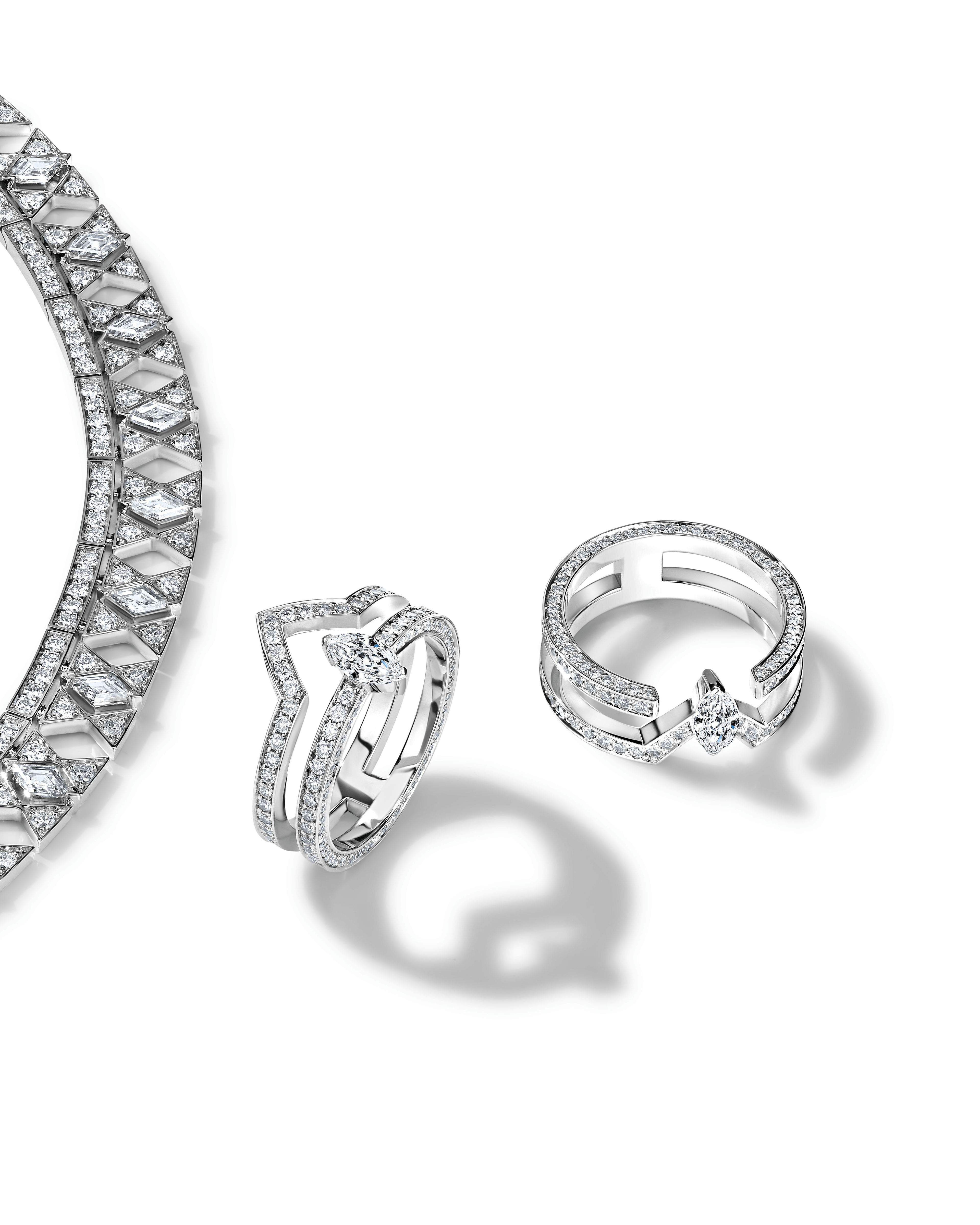 "STARWAY" DIAMOND DOUBLE BAND RING / 1.33 CTW
18K White Gold