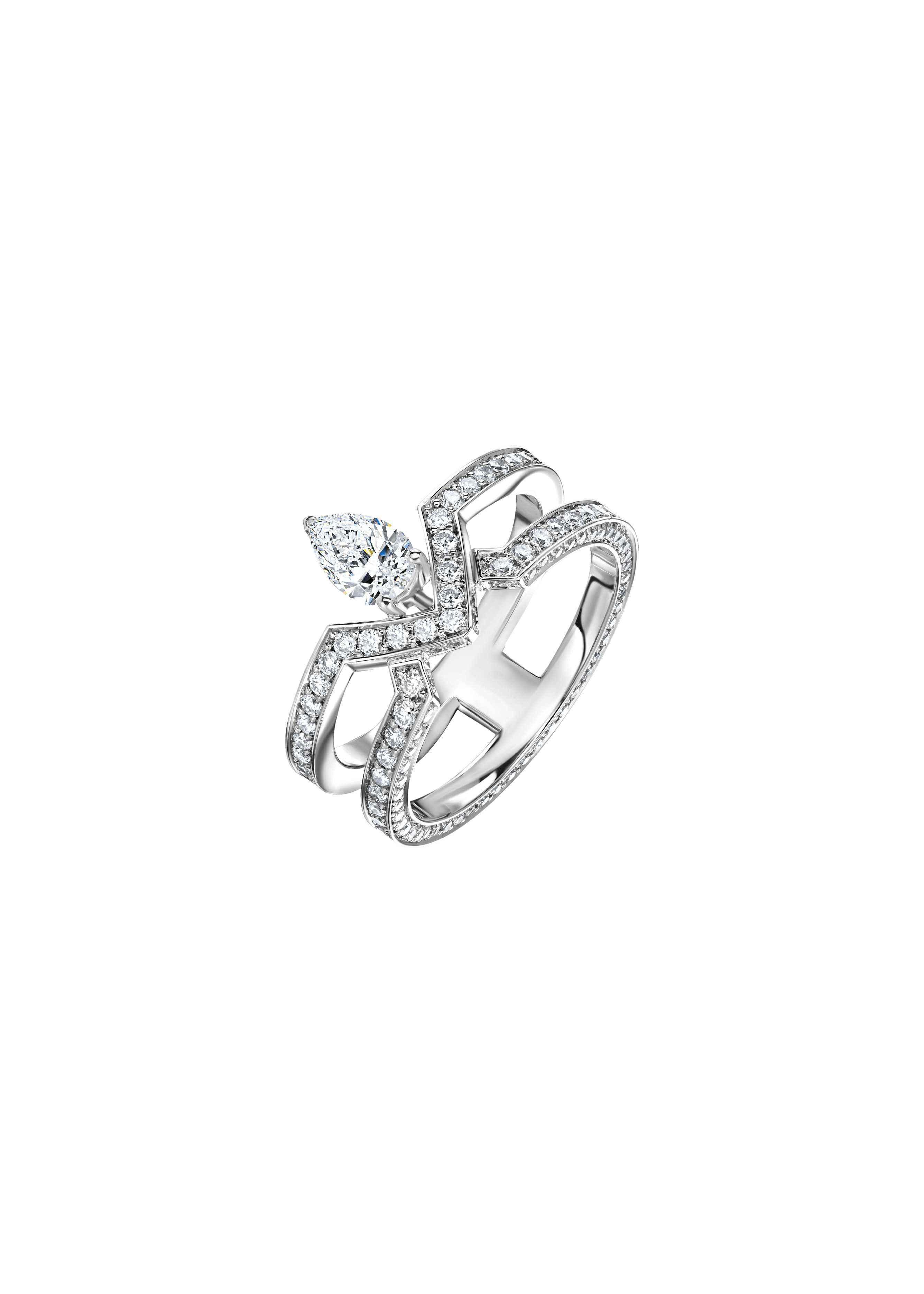 "STARWAY" DIAMOND DOUBLE BAND RING / 1.33 CTW
18K White Gold