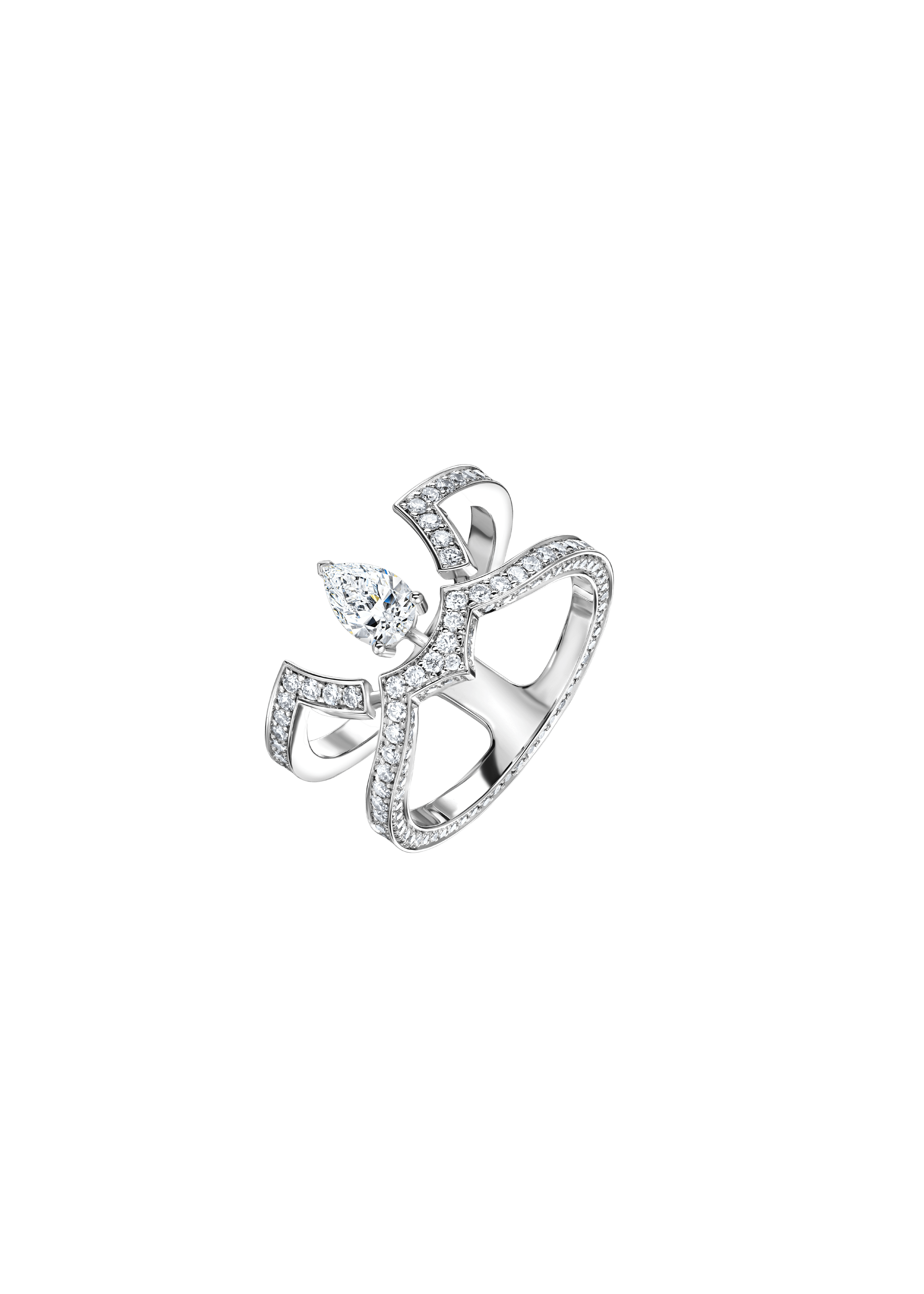 "STARWAY-2" DIAMOND DOUBLE BAND RING / 1.33 CTW
18K White Gold