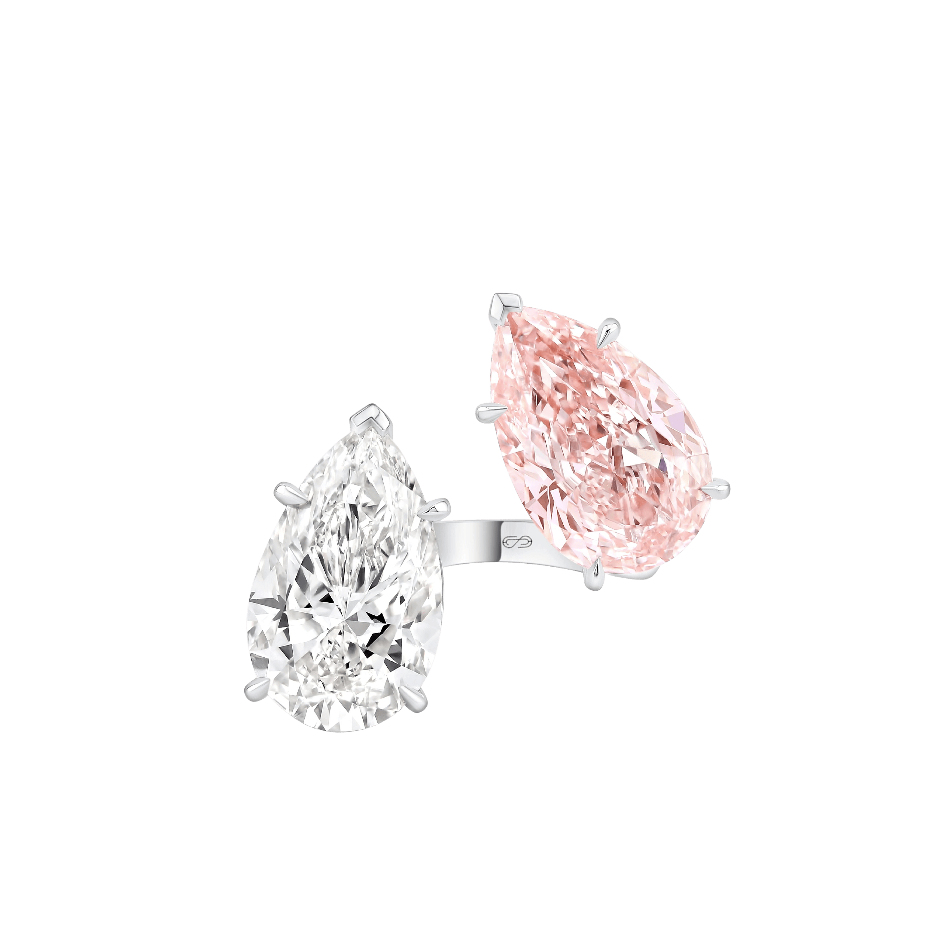 "STELLAR COUPLE" PINK DIAMOND HUG RING / 13.49 CTW
18K White Gold