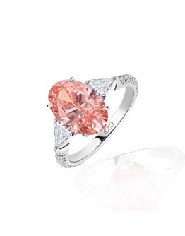 Ring, 18-carat white gold with pink diamonds