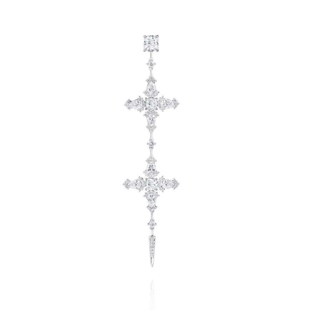 Earring, 18-carat white gold with diamonds