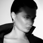 Earrings, 18-carat white gold with diamonds