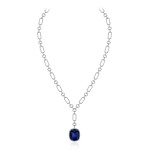 Necklace, 18-carat white gold with diamonds and sapphires