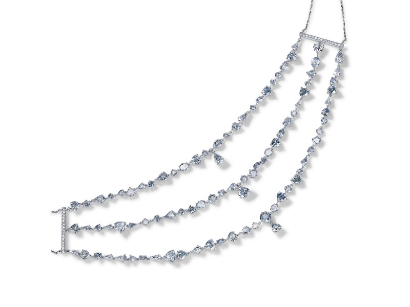 Necklace, 18-carat white gold with diamonds