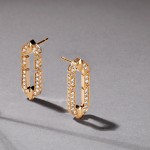 Earrings, 18-carat yellow gold with diamonds