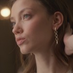 Earrings, 18-carat yellow gold with diamonds