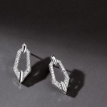Earrings, 18-carat white gold with diamonds