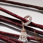 Кольцо "Кисточка", Розовое золото 750 пробы с бриллиантами