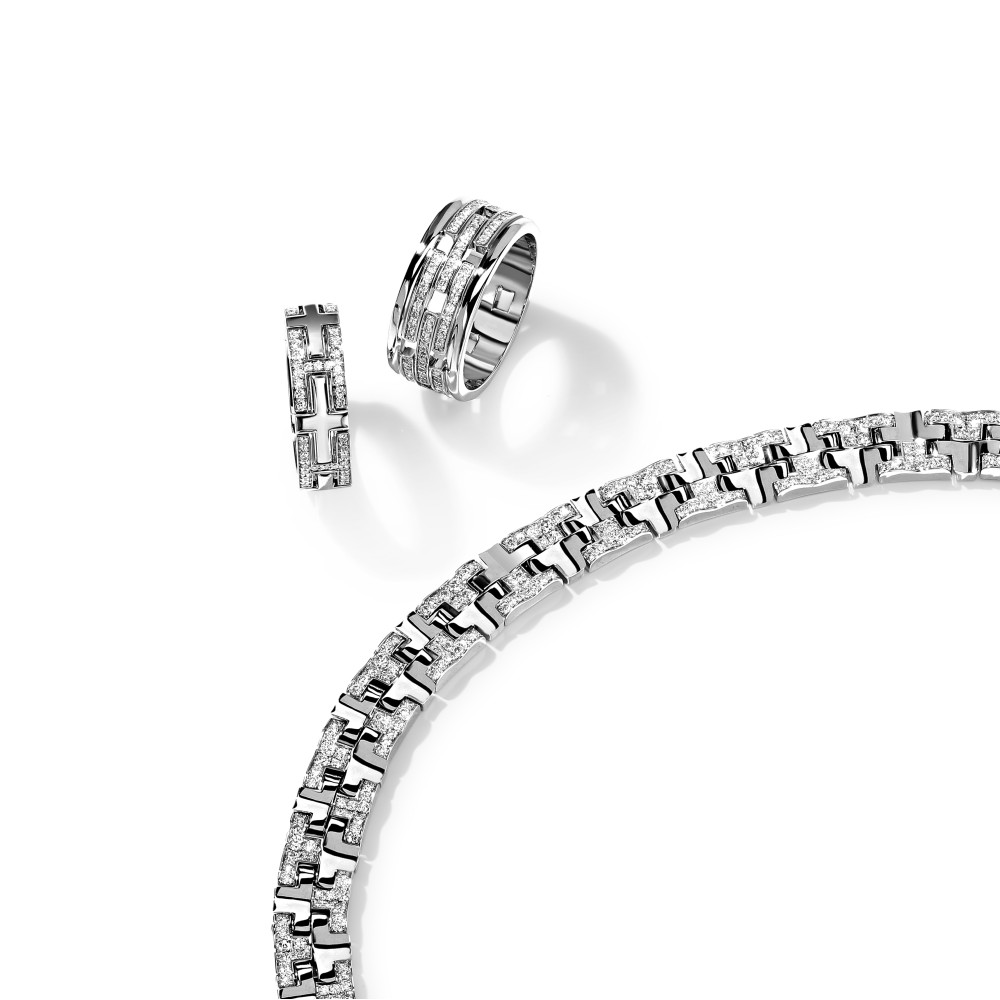 Necklace, 18-carat white gold with diamonds