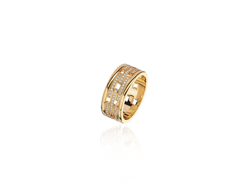 Ring, 18-carat yellow gold with diamonds