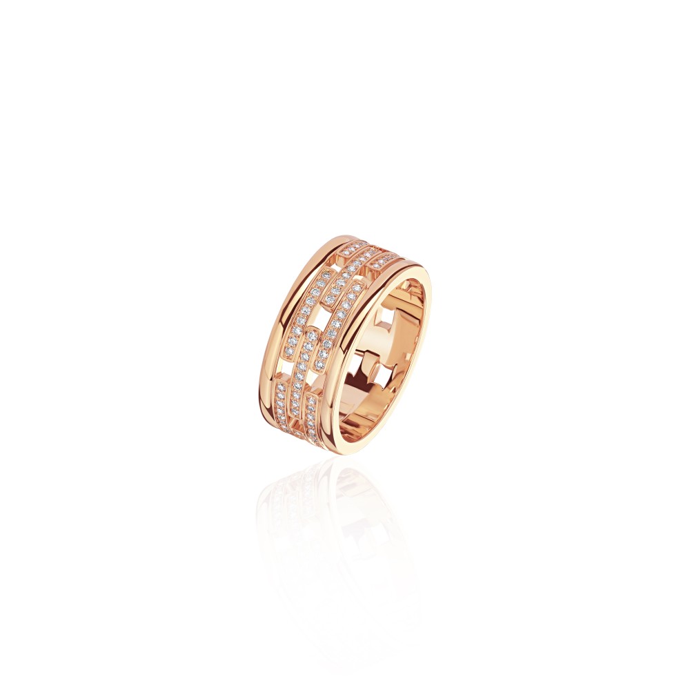Ring, 18-carat yellow gold with diamonds