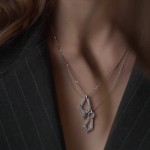 Necklace, 18-carat white gold with diamonds
