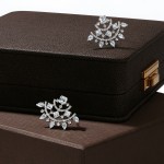 Earrings, 18-carat white gold with diamonds