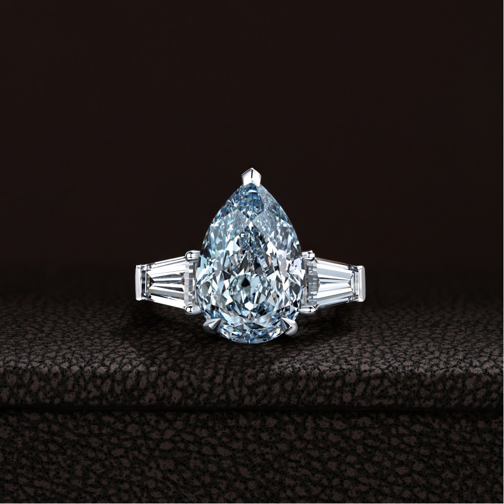 Ring, 18-carat white gold with diamonds