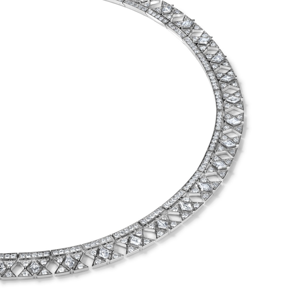 Necklace, 18-carat white gold with diamonds