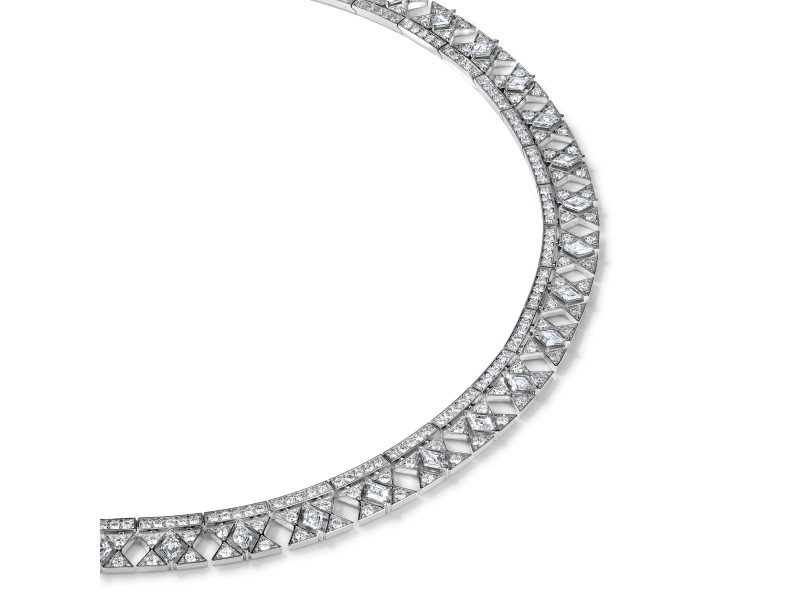 Necklace, 18-carat white gold with diamonds