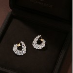 Earring, 18-carat yellow gold with diamonds