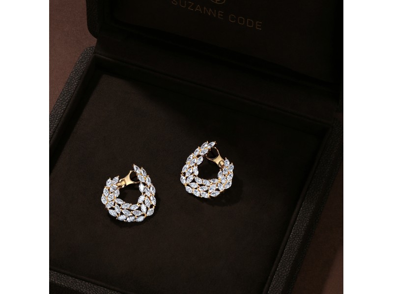 Earring, 18-carat yellow gold with diamonds