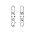 Earrings, 18-carat white gold with diamonds