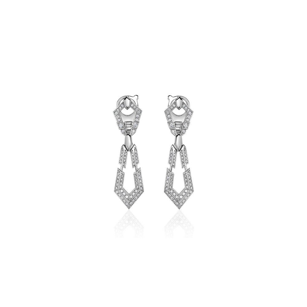 Earrings, 18-carat white gold with diamonds