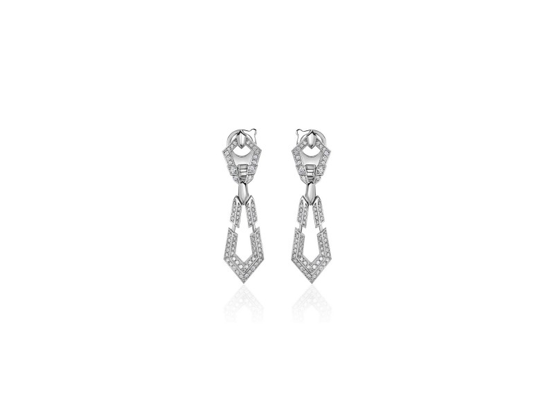 Earrings, 18-carat white gold with diamonds