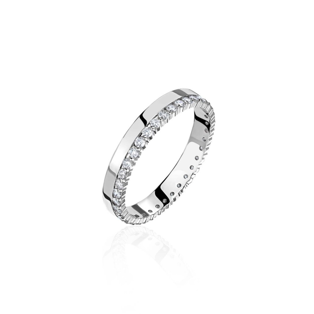 Wedding ring, 18-carat white gold with diamonds